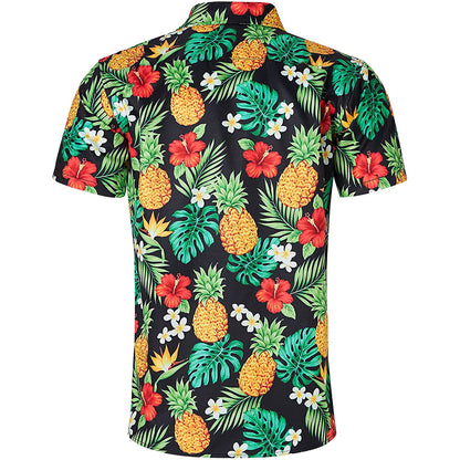 Lustiges Hawaiihemd mit Ananas-Blumenmuster