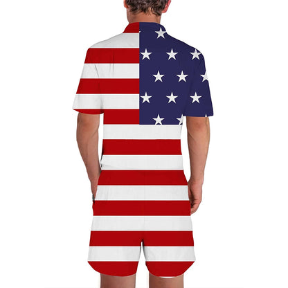 American Flag Tuxedo Funny Male Romper