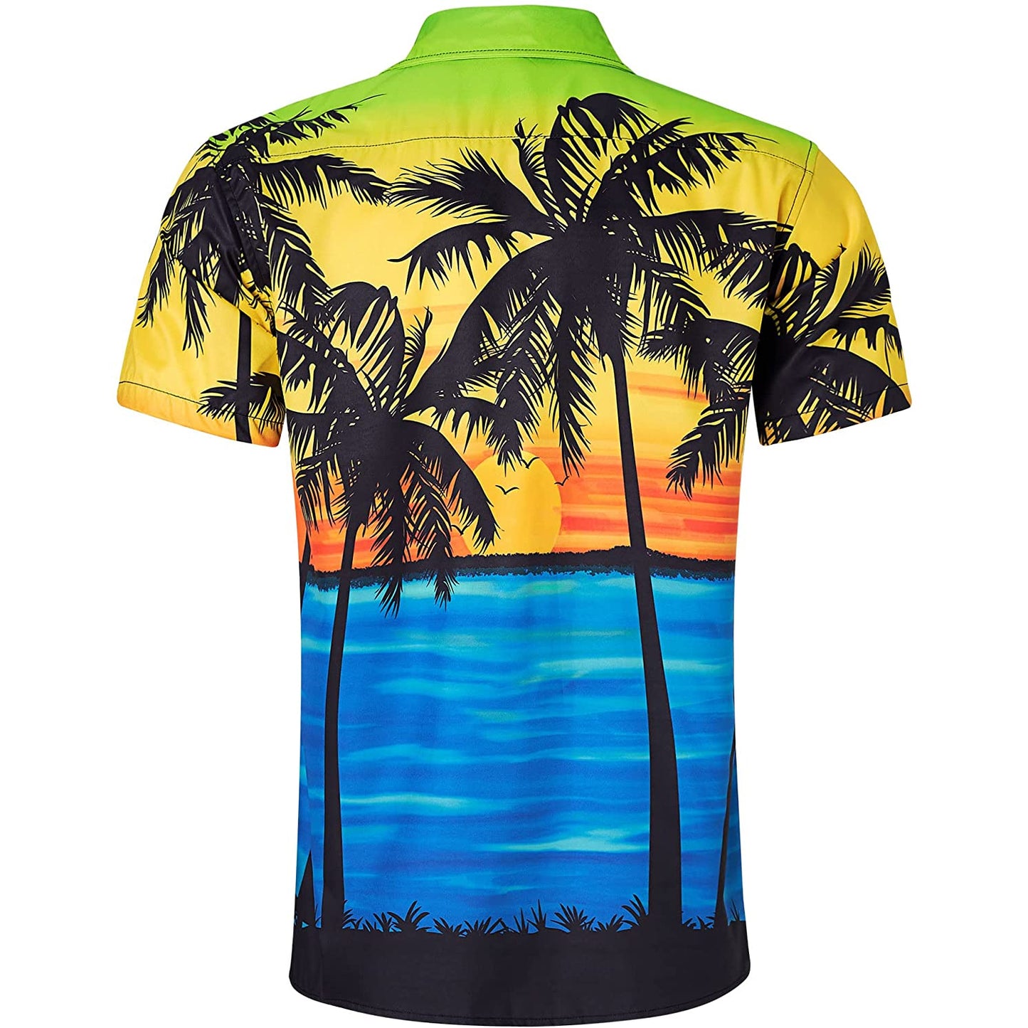 Zonsondergang Palmboom Grappig Hawaiiaans Shirt