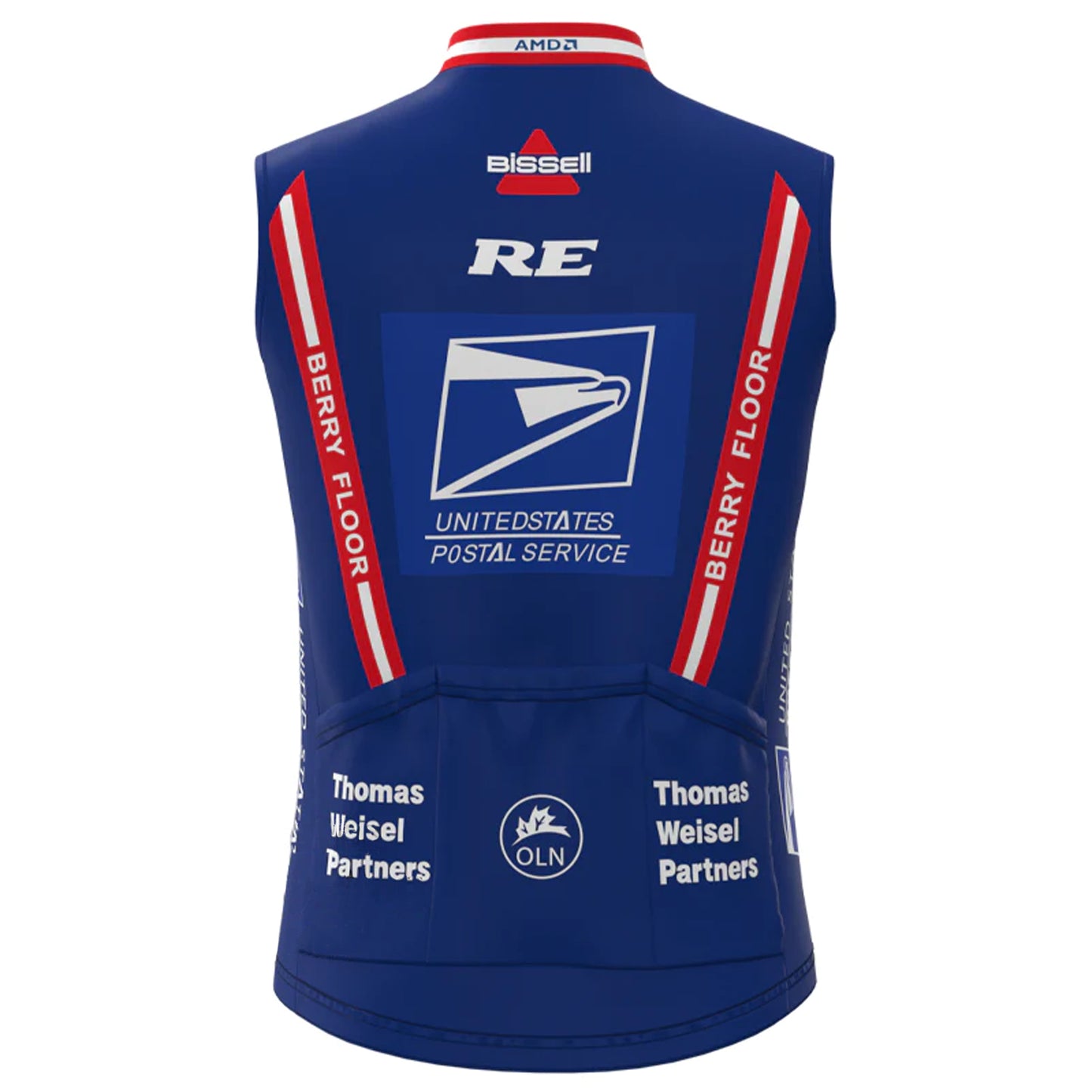 US Postal Service Blauw Retro Fietsvest