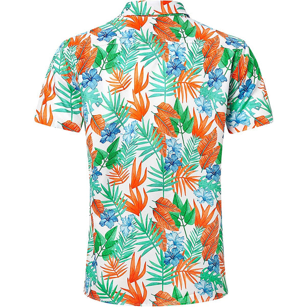 Tropical Orange Leaf Novelty Hawaiian Shirt