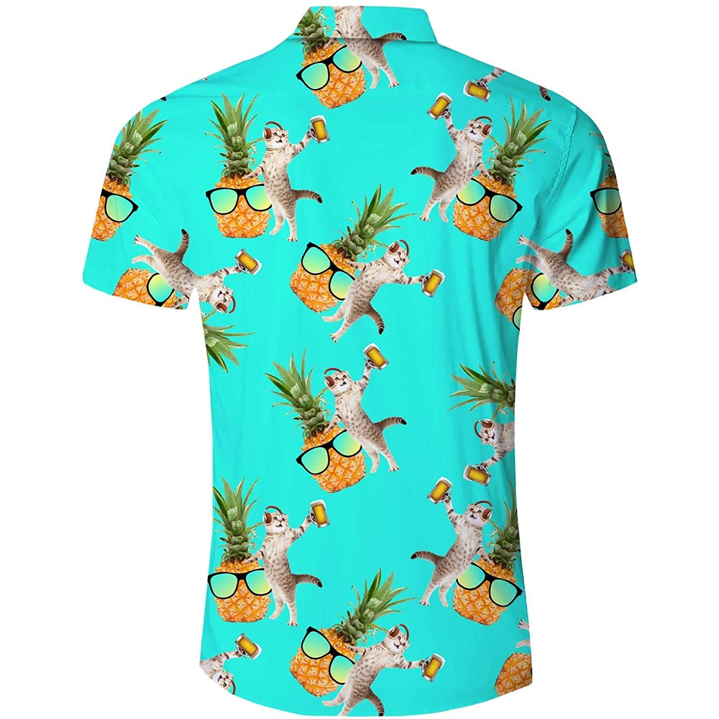 Bierkat Ananas Grappig Hawaiiaans Shirt