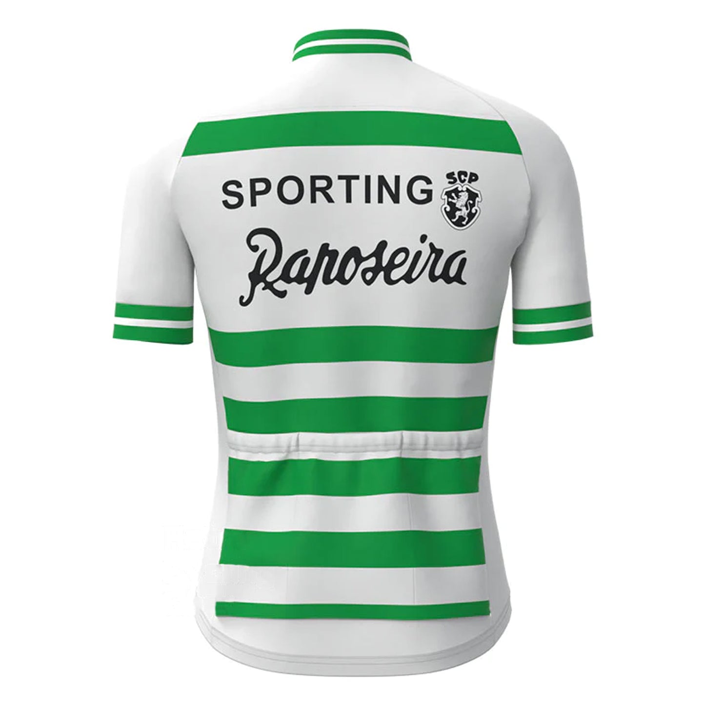 Sporting–Raposeira Green Short Sleeve Vintage Cycling Jersey Top