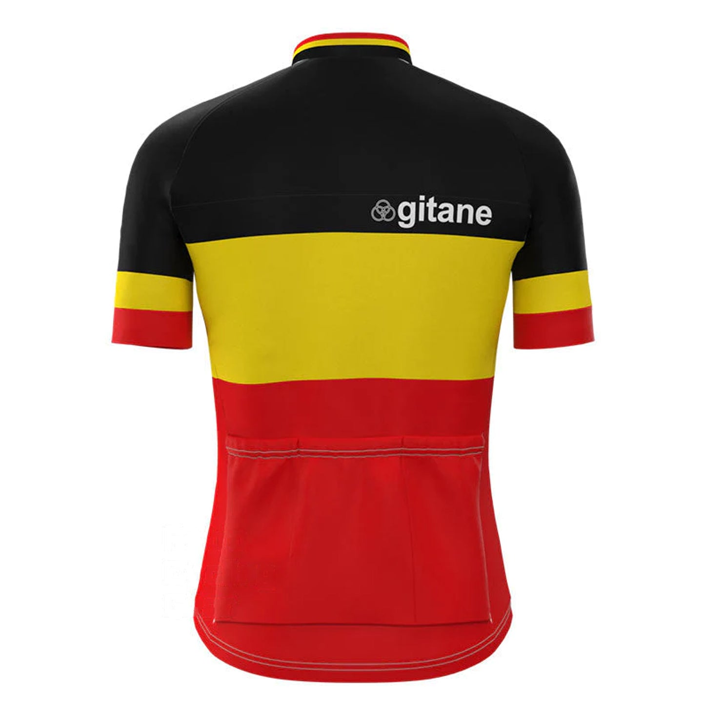 Gitane Zwart Rood Retro Korte Mouw Fietsshirt Bijpassende Sets