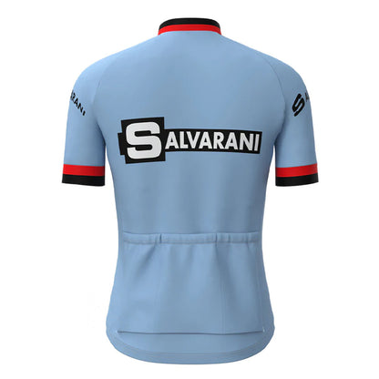 SALVARANI Blaues Vintage Kurzarm-Radtrikot-Set