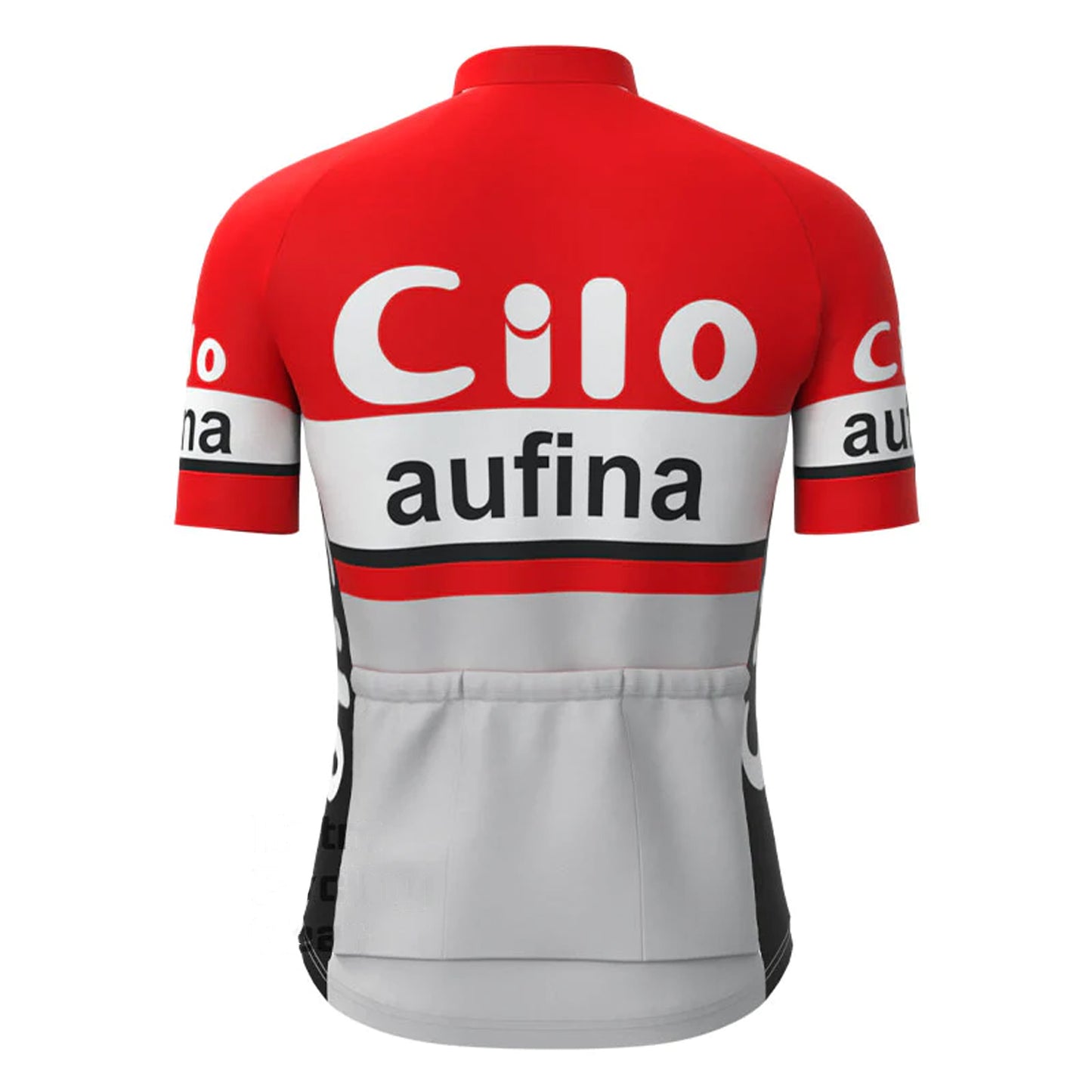 Cilo–Aufina Rood Vintage Korte Mouw Fietsshirt Bijpassende Set