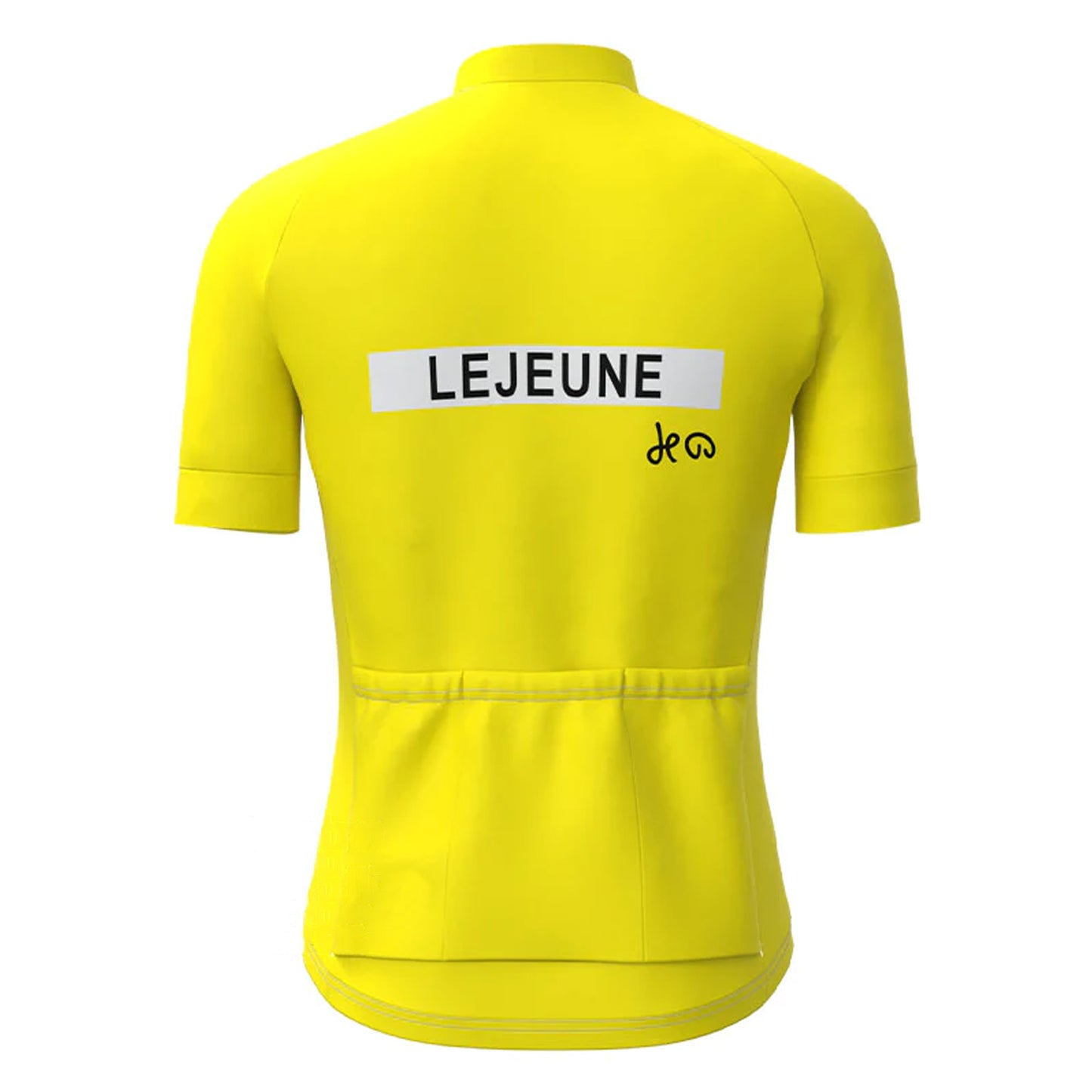 Lejeune Geel Korte Mouw Vintage Fietsshirt Top