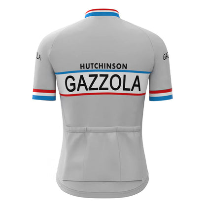 Gazzola Grijs Vintage Korte Mouw Fietsshirt Bijpassende Set