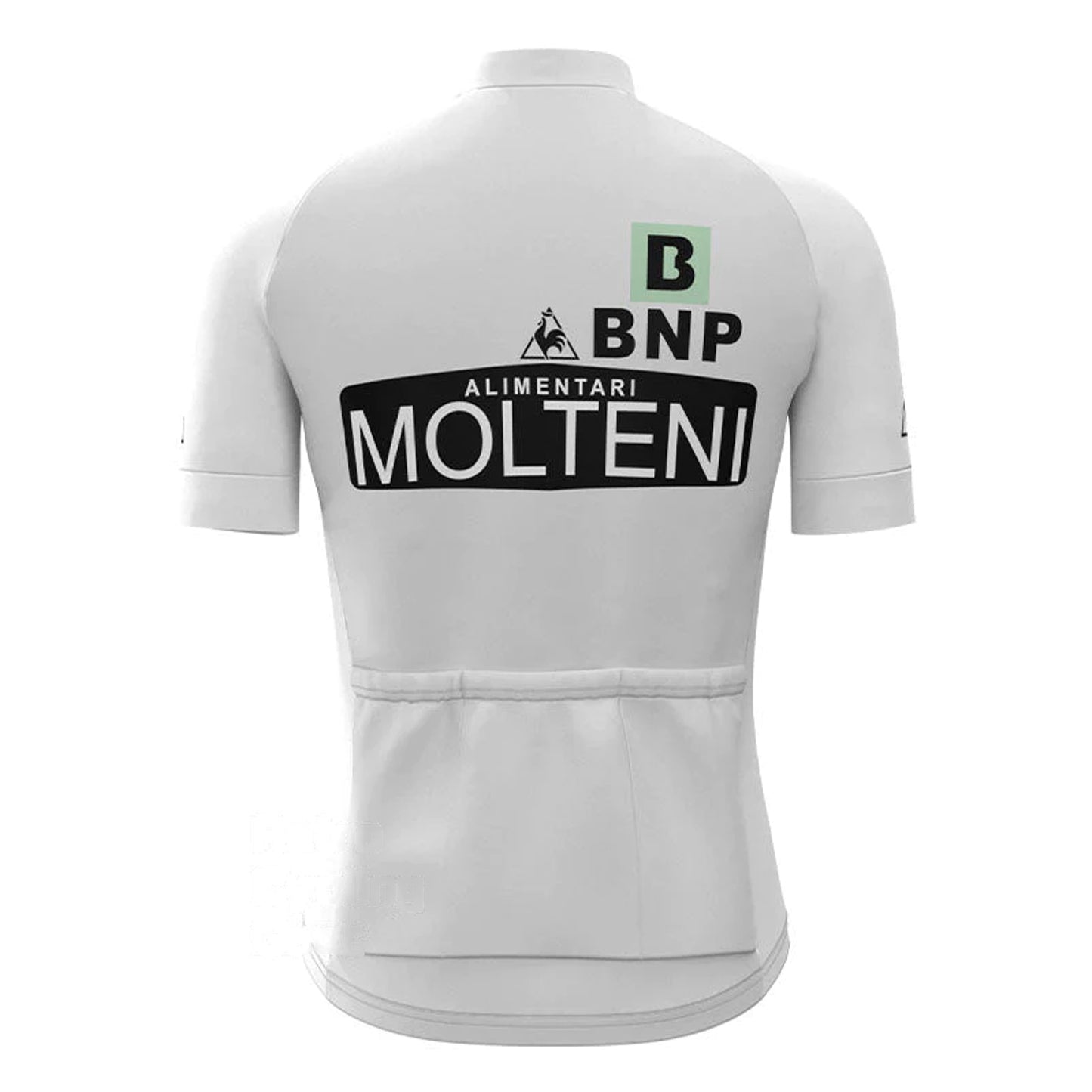 Molteni – Weißes Vintage-Set mit kurzärmligen Radtrikots