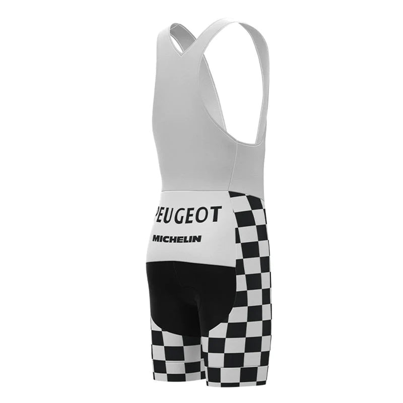 Peugeot White Retro Short Sleeve Cycling Jersey Matching Kits