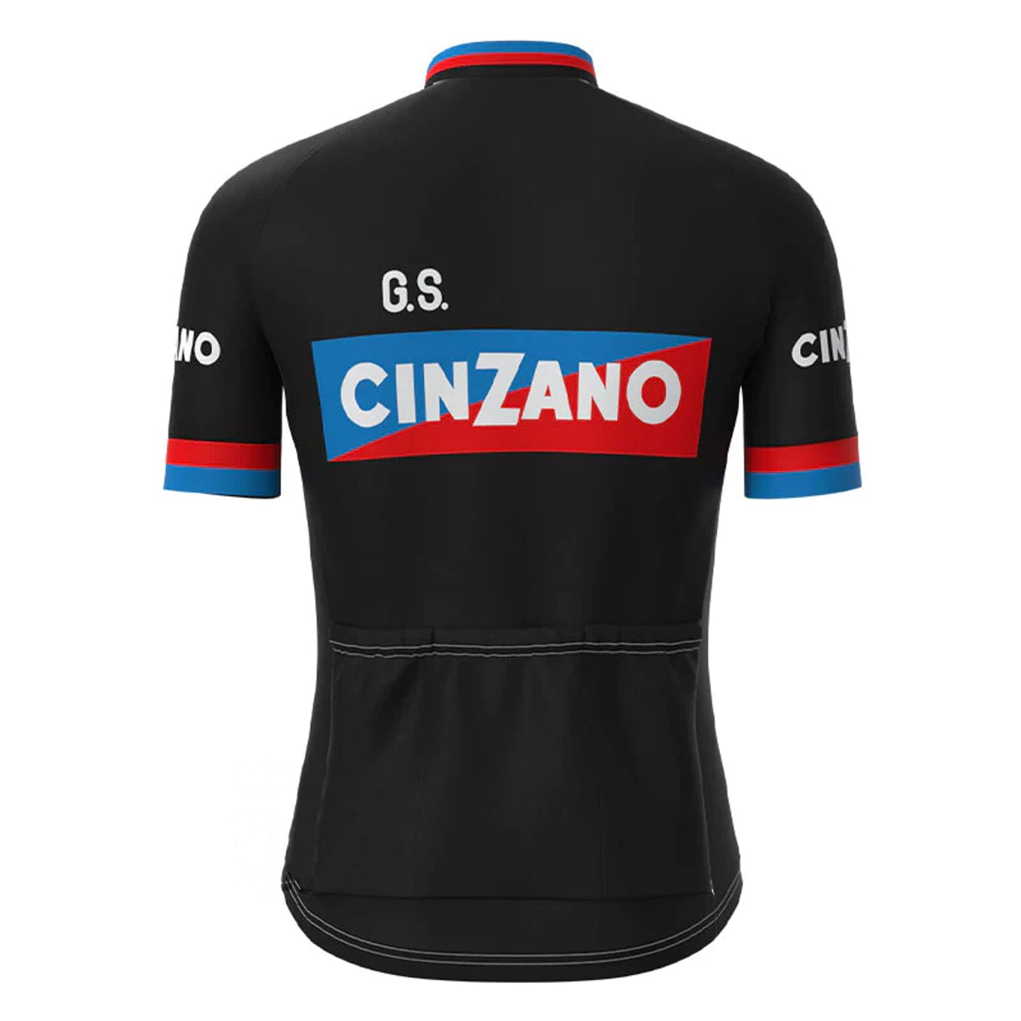 CINZANO Zwart Vintage Korte Mouw Fietsshirt Bijpassende Set