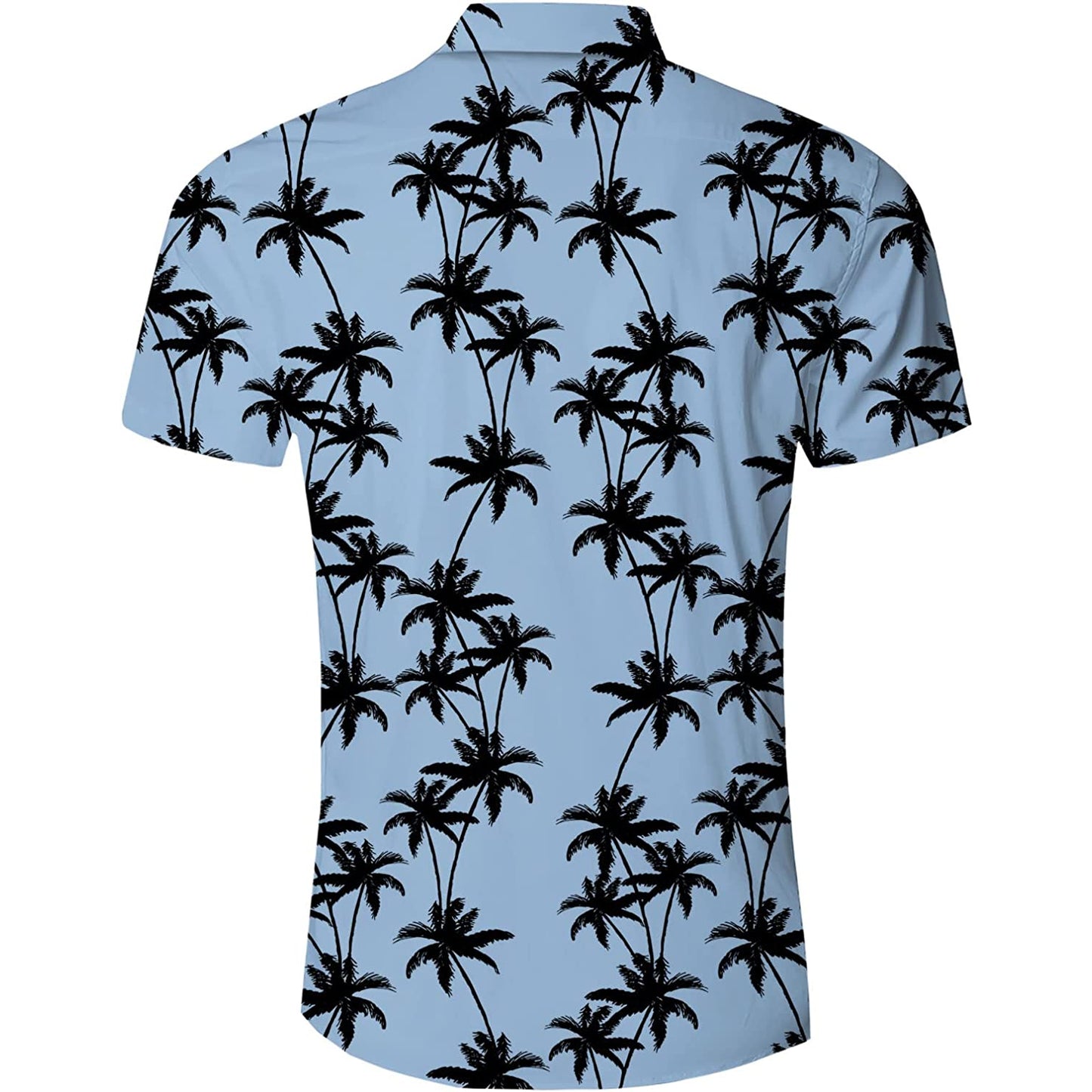 Palmboom lichtblauw grappig Hawaiiaans shirt