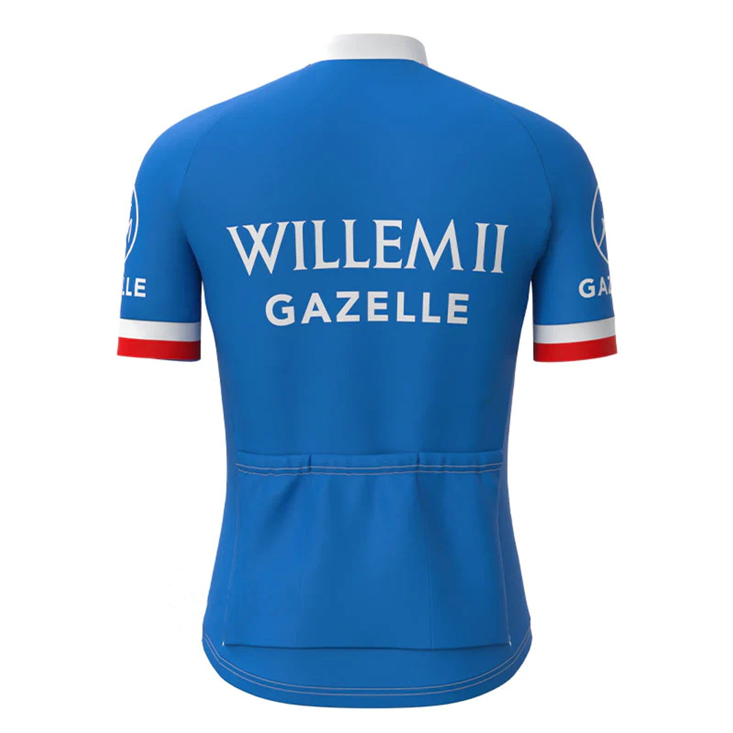 Gazelle Blauw Korte Mouw Vintage Fietsshirt Top