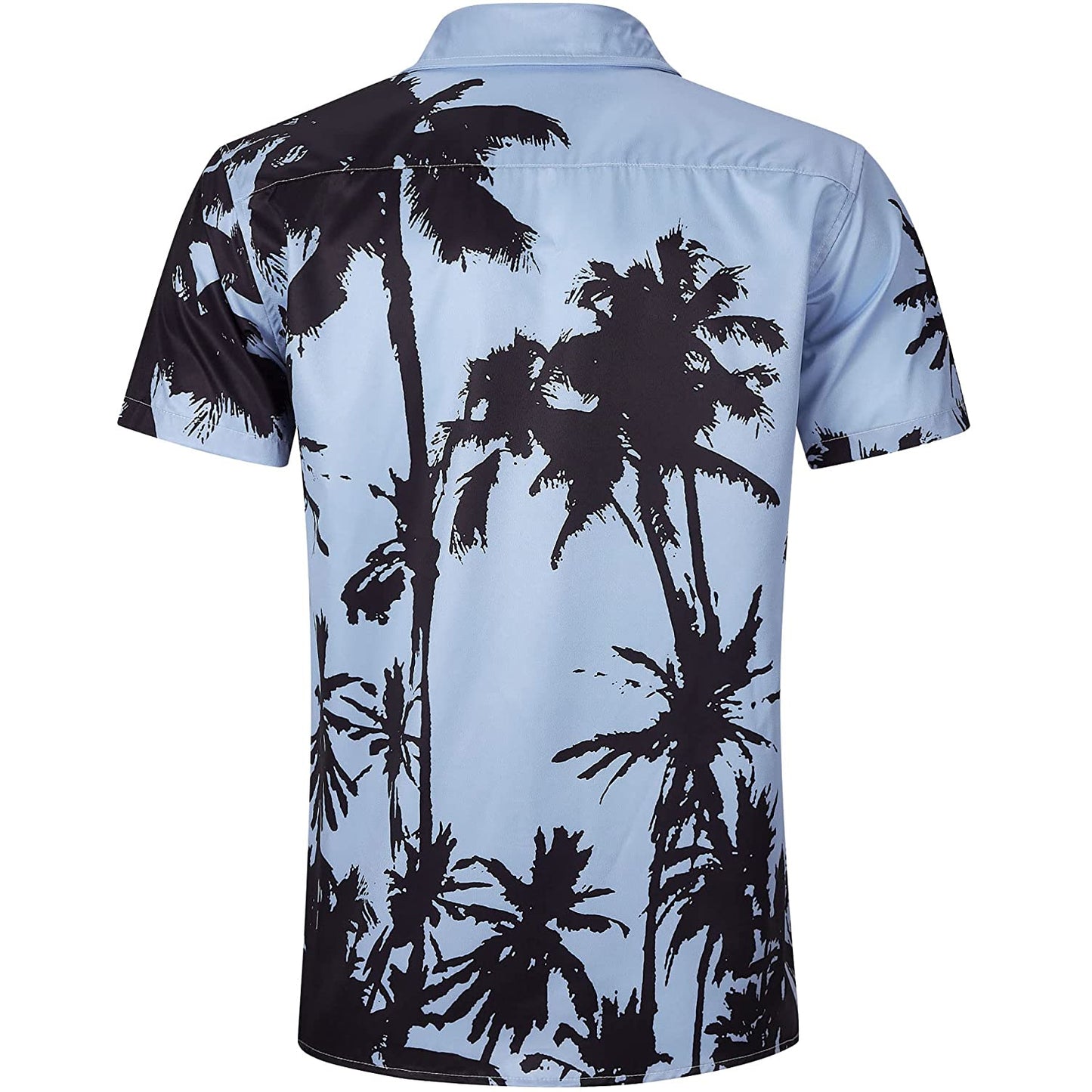 Palmboom lichtblauw grappig Hawaiiaans shirt