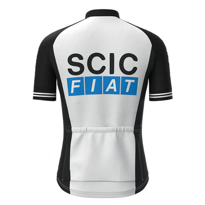 Scic Zwart Wit Korte Mouw Vintage Fietsshirt Top