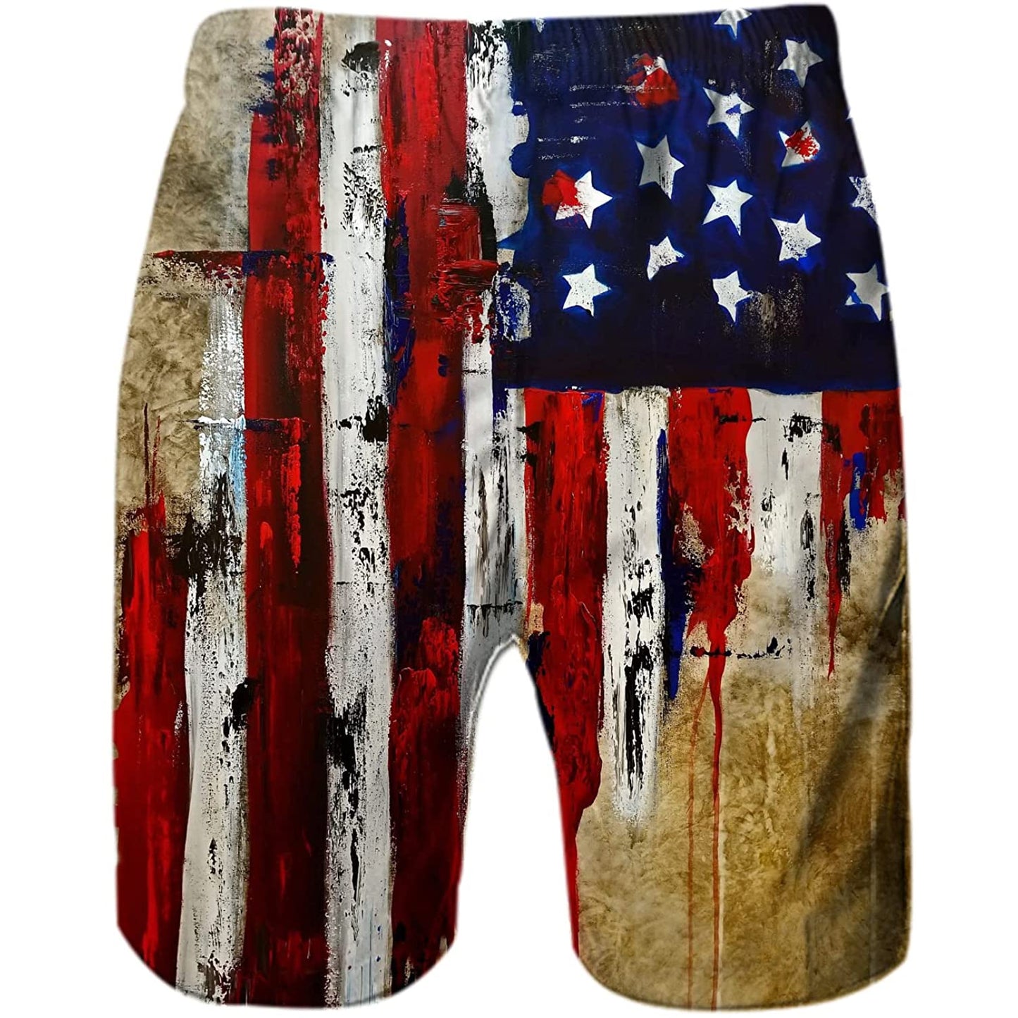 Vintage American Flag Funny Swim Trunks