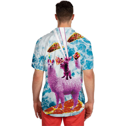 Taco Cat Rijdende Lama Grappig Hawaiiaans Shirt