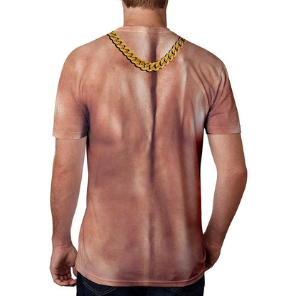 Muskel mit goldener Kette Lustiges T-Shirt