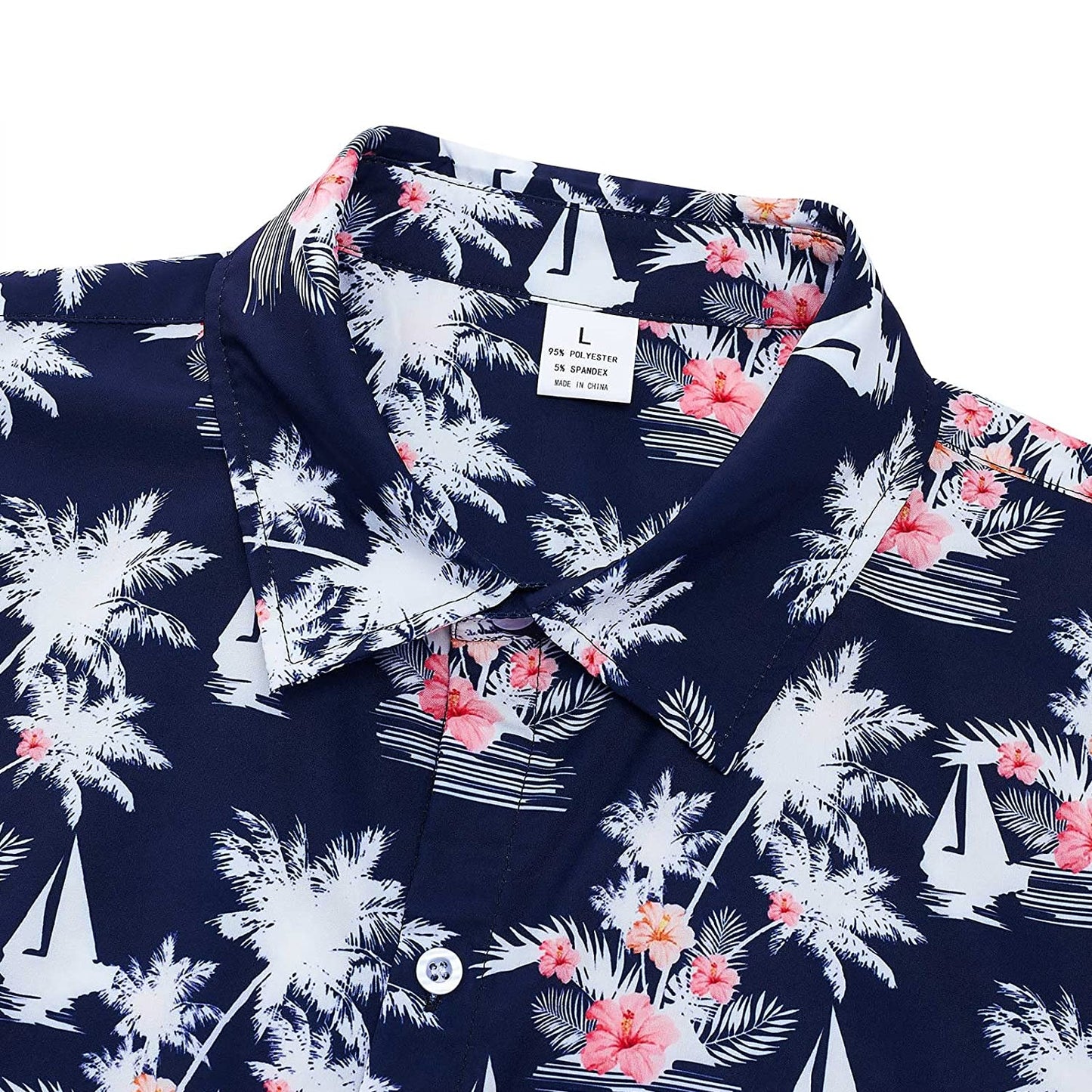 Marineblauw tropisch Hawaii boom grappig Hawaiiaans shirt