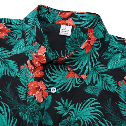 Bloemig blad grappig Hawaiiaans shirt