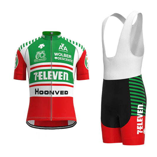 Hoonved 7-Eleven Vintage Korte Mouw Fietsshirt Bijpassende Set