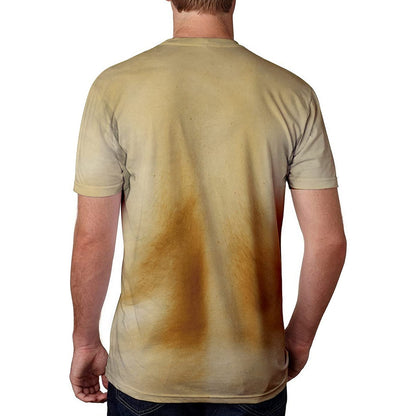 Gouden ketting harige borst nieuwigheid T-shirt