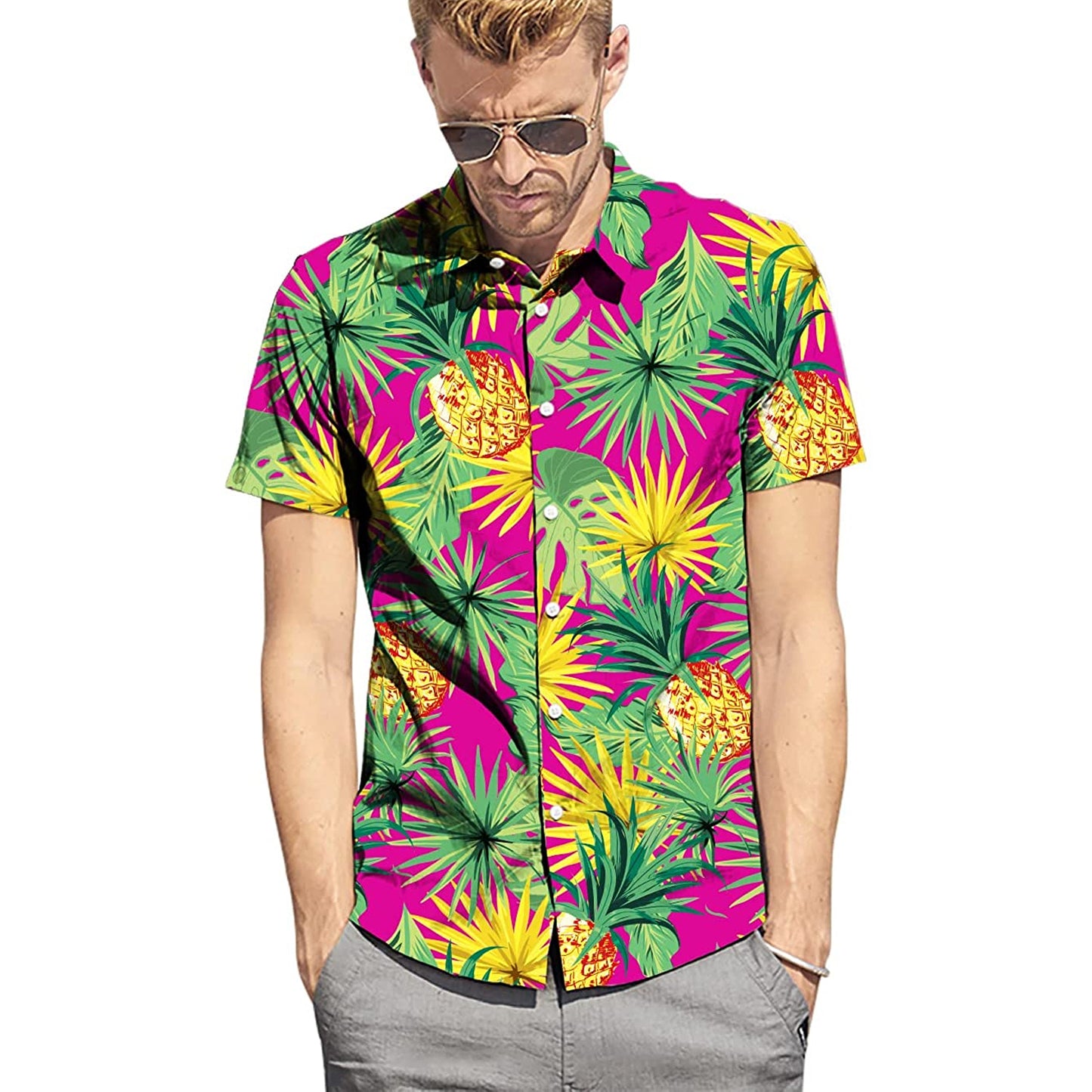 Blad Ananas Grappig Hawaiiaans Shirt