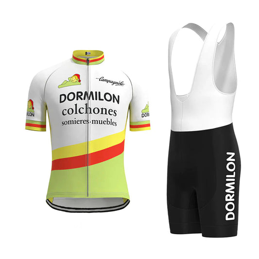 Dormilon Colchones Groen Retro Korte Mouw Fietsshirt Bijpassende Sets