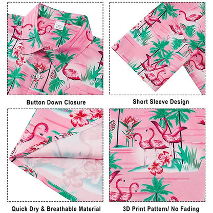 Palm Tree Flamingo Pink Funny Hawaiian Shirt