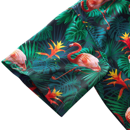 Tropisches Blatt Flamingos Lustiges Hawaiihemd