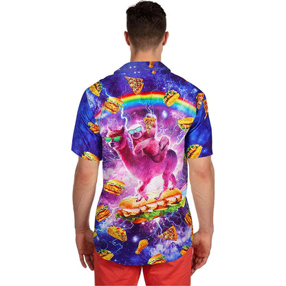 Taco Luiaard Rijdende Lama Grappig Hawaiiaans Shirt