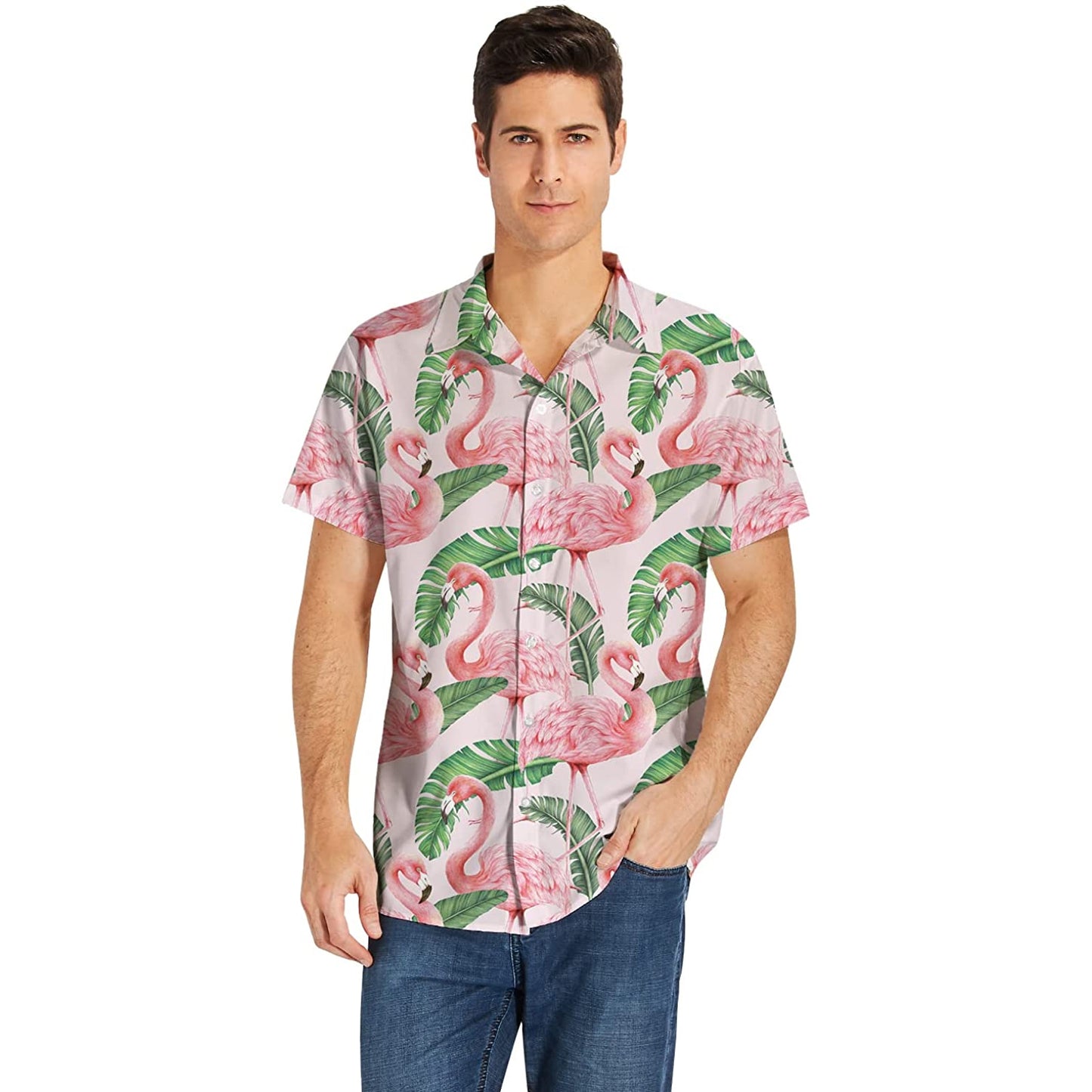 Bananenblad Flamingo's Grappig Hawaiiaans Shirt