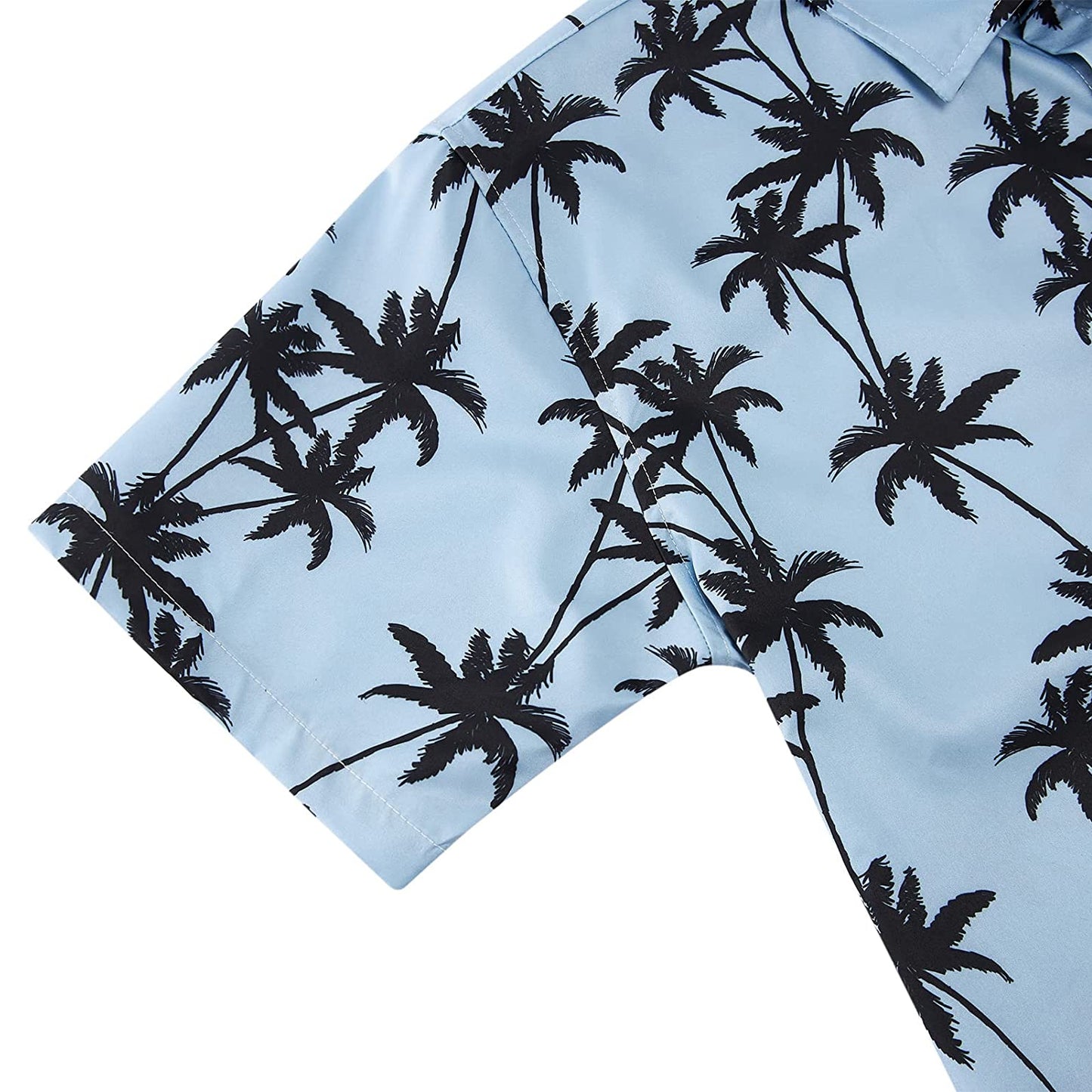 Palmboom lichtblauw grappig Hawaiiaans shirt