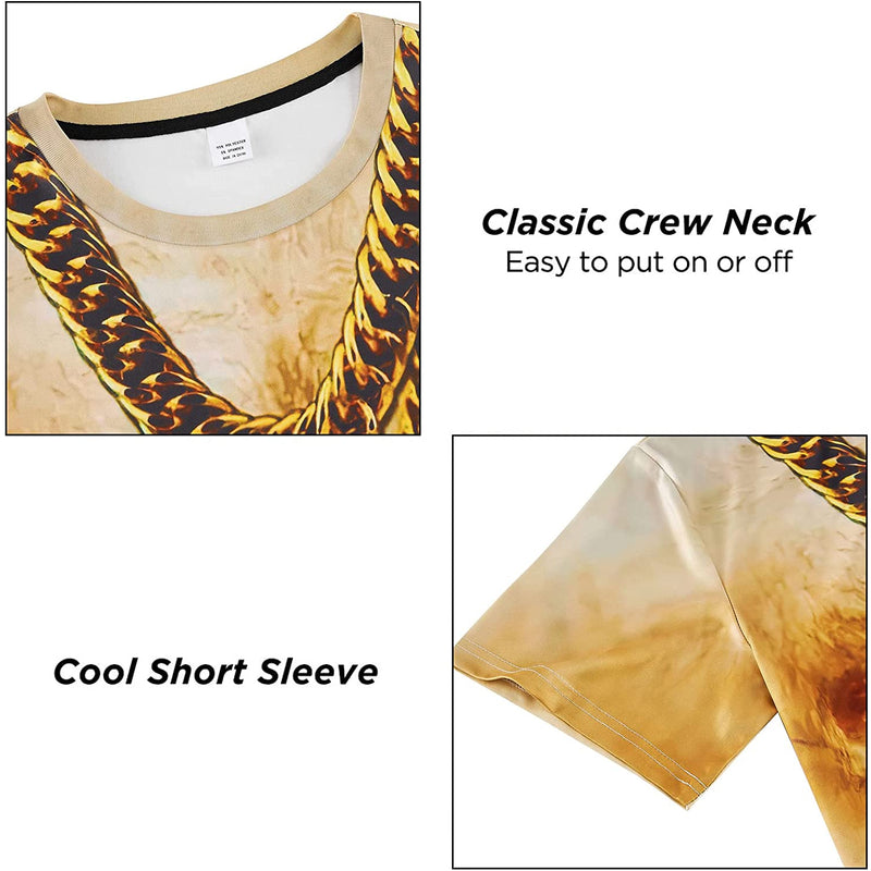 Golden Chain Hairy Chest Novelty T Shirt