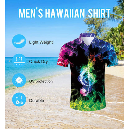 Kleurrijke vlammuziek Grappig Hawaiiaans shirt