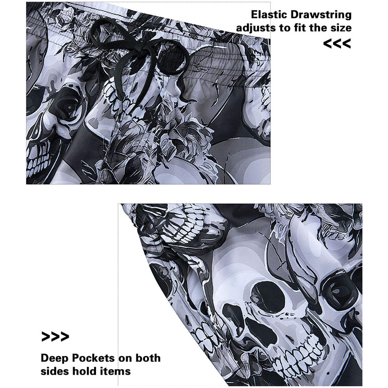 Flower Skull Funny Swim Trunks