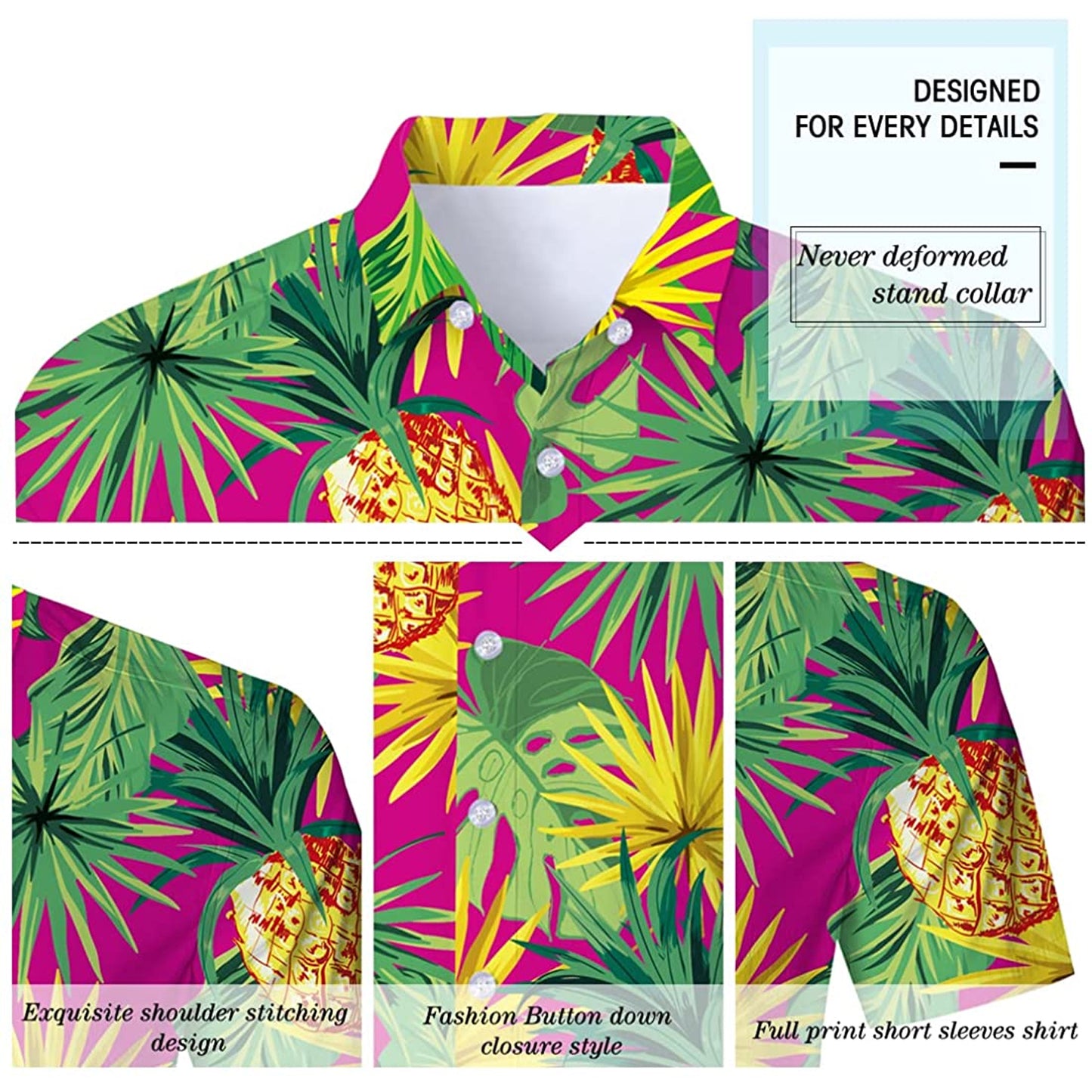 Blad Ananas Grappig Hawaiiaans Shirt