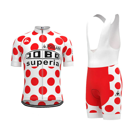 JOBO Rood Vintage Korte Mouw Fietsshirt Bijpassende Set