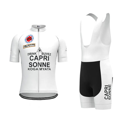 Capri Sonne Weißes Vintage Kurzarm-Radtrikot-Set