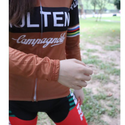 Molteni – Schwarzes, langärmliges Vintage-Radtrikot-Oberteil