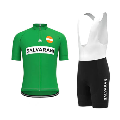 SALVARANI Groene Vintage Korte Mouw Fietsshirt Bijpassende Set