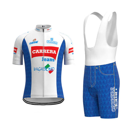 CARRERA Wit Vintage Korte Mouw Fietsshirt Bijpassende Set