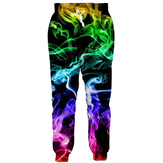 Joggers mit Grafik und buntem Feuer- und Rauchmuster