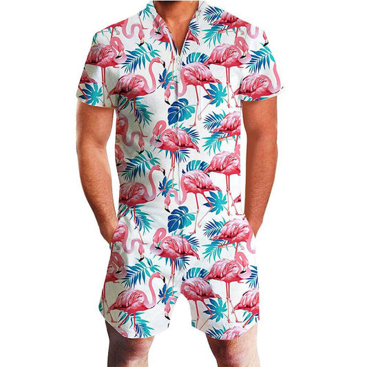 Flamingo's Witte Mannelijke Romper