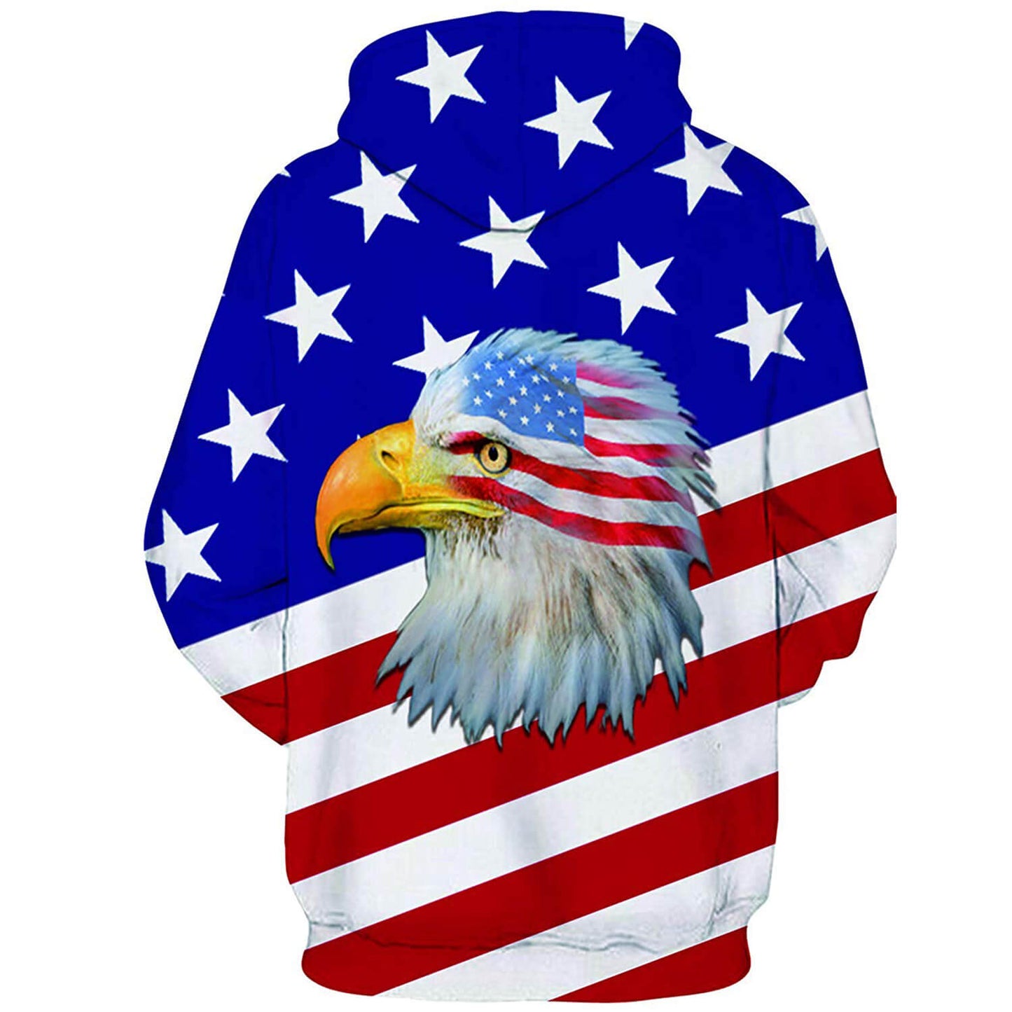 Lustiger Kapuzenpullover mit Adler- und amerikanischer Flagge