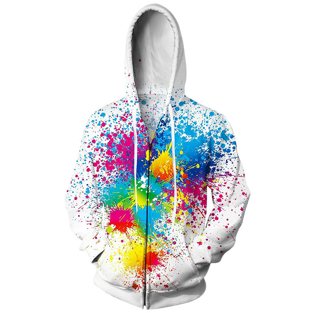 Space Galaxy Zip Up Sweatshirt Forest Coral