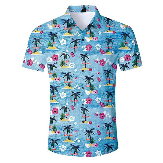 Palmboom Flamingo Grappig Hawaiiaans Shirt