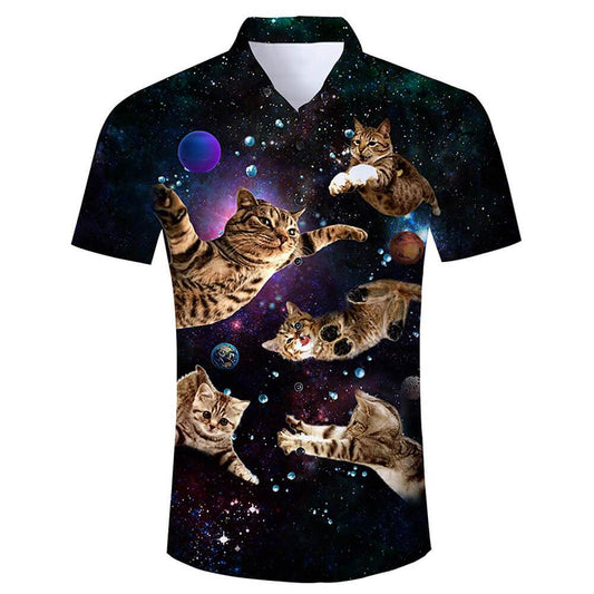 Zwarte vliegende katten grappig Hawaiiaans shirt