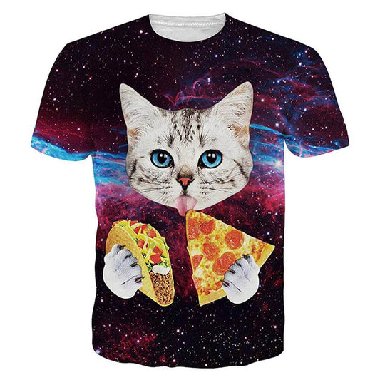 Lustiges Taco-Pizza-Katzen-T-Shirt