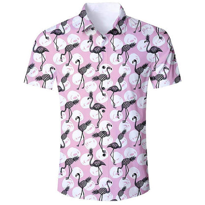 Pineapple Flamingo Ugly Hawaiian Shirt Pink